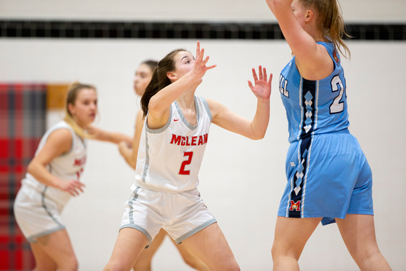 McLean varsity girls basketball vs Marshall 2022-01-14